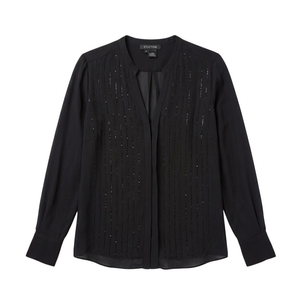 Etcetera Embellished Silk Blouse Size 6